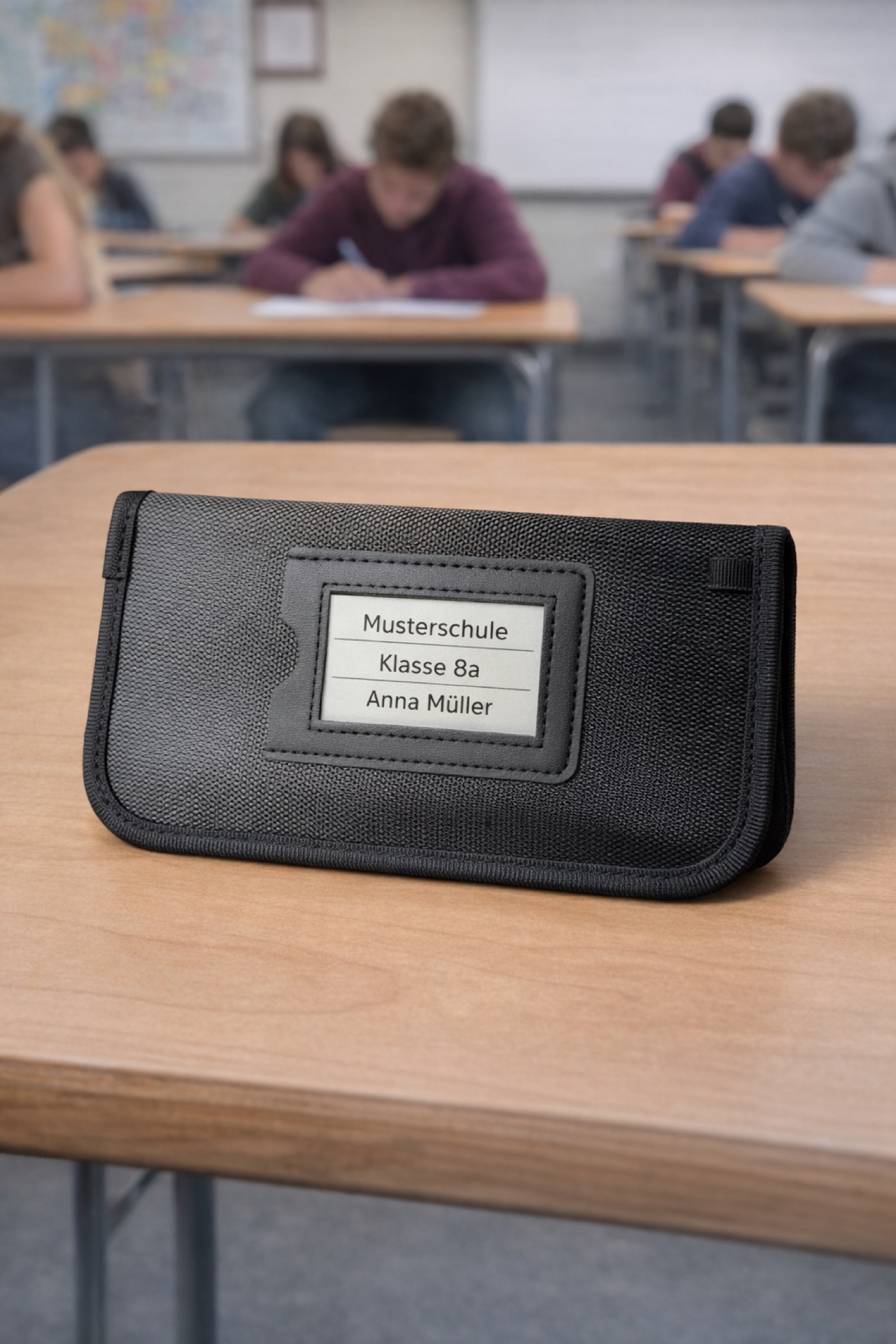 Sichtfenster mit Karte für Zuordnung von Schule, Klasse und Name