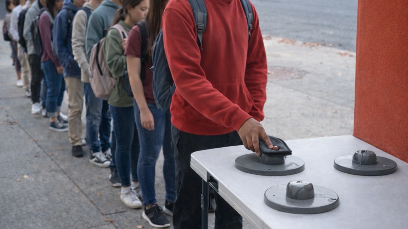 Beispiel für Schlangenbildung bei stationären Verriegelungssystemen